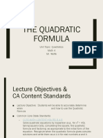 The Quadratic Formula Presentation