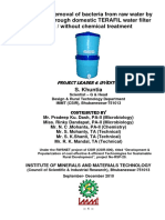 Report On Bacteria Removal Efficiency of Terafil Water Filter-S.khuntia-2010