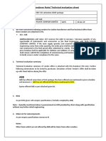 File Handover Note/ Technical Evaluation Sheet