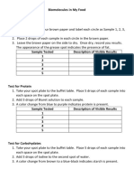 Biomolecules in My Food Laboratory Procedures Test For Lipid