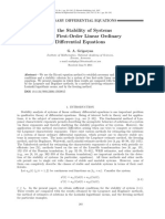 On The Stability of Systems of Two First-Order Linear Ordinary Differential Equations