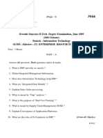 Seventh Semester B.Tech. Degree Examination, June 2009 (2003 Scheme) Branch: Information Technology 03.705: (Elective - Iv) Enterprise Resource Planning (F)