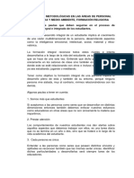 Orientaciones Metodológicas en Las Áreas de Personal Social