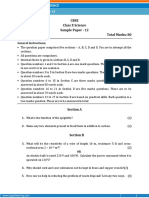 Cbse Class X Science Sample Paper - 12 Time: 3 Hrs Total Marks: 80