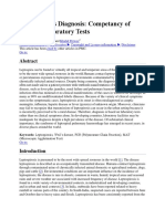 Leptospirosis Diagnosis: Competancy of Various Laboratory Tests