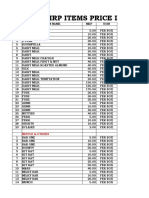 MRP Items Price List: Nestle & Others