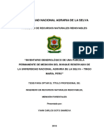 Inventario Dendrológico de Una Parcela Permanente de Medición Del Bosque Reservado de La Universidad Nacional Agraria de La Selva - Tingo María, Perú