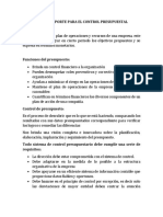 1.3 Sistema de Soporte para El Control Presupuestal