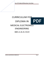 Curriculum For Diploma in Medical Electronics Engineering