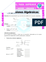 Expresiones Algebraicas para Quinto de Primaria