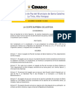 Crea El Juzgado de Paz Del Municipio de Santa Catalina La Tinta, Alta Verapaz