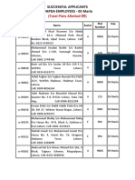 (Total Plots Allotted) : Successful Applicants Wapda Employees - 05 Marla