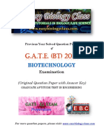 GATE BT 2018 Biotechnology Solved Question Paper