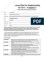 Lesson Plan For Implementing NETS - S-Template I: (More Directed Learning Activities)