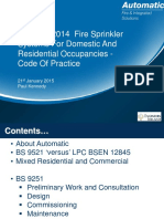 BS 9251 2014 Fire Sprinkler Systems For Domestic and Residential Occupancies Code of Practice