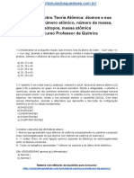 Simulado Sobre Teoria Atômica Átomos e Sua Estrutura Número Atômico Número de Massa Isótopos Massa Atômica Concurso Professor de Química 1