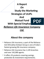 A Report To Study The Marketing Strategies of Ulips and Mutual Fund With Special Emphasis On