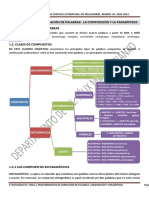 Tema 1. Conocimiento Del Léxico Mediante La Composición, Derivación, Parasíntesis y Acronimia