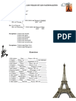 Les Pays Et Les Nationalites Exercice Grammatical Feuille Dexercices - 43031