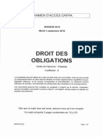 CRFPA 2018 - Epreuve de Droit Des Obligations