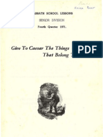 Give To Caesar The Things Thai Belong To Caesar: Senior Division Fourth Quarter 1971