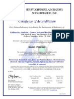 Certificate of Accreditation: Perry Johnson Laboratory Accreditation, Inc