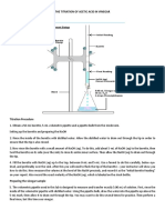 The Titration of Acetic Acid in Vinegar