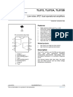 TL072, TL072A, TL072B: Low Noise JFET Dual Operational Amplifiers