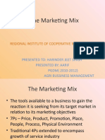 The Marketing Mix: Regional Institute of Cooperative Management