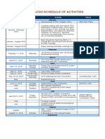 2018 IIEE-CDO Schedule of Activities