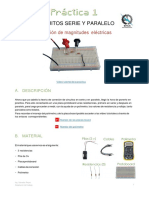 Circuitos Serie Y Paralelo: Medición de Magnitudes Eléctricas