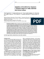 Regular Egg Consumption at Breakfast by Japanese Woman University Students Improves Daily Nutrient Intakes: Open-Labeled Observations