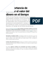 FINANZAS Valor Del Dinero en El Tiempo