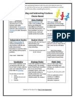 Adding and Subtracting Fractions Choiceboard