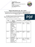 Region Advisory 149 Official Results of RSTF