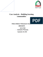 Case Analysis - Building Learning Communities: - Mahra Bahkeet Mohammed Alrayhi. - H00328199