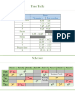 Time Table Schedule