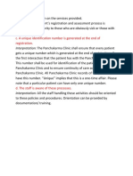 Remark(s) : The Patient's Registration and Assessment Process Is