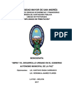 Dip-Trib-V-Xiii-006 Impbi y El Desarrollo Urbano en El Gobierno Autonomo Municipal de La Paz PDF