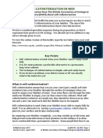 Key Points: Information From The British Association of Urological Surgeons (BAUS) About Self-Catheterisation