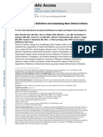 HHS Public Access: Developing A New Definition and Assessing New Clinical Criteria For Septic Shock