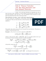 Module-2: Tensor Calculus: Lecture-16: The Time Derivative and Some Integral Theorems