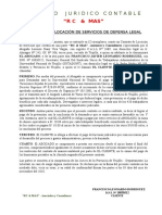 Contrato de Locación de Servicios de Defensa Legal Sobre Vacaciones Adicionales