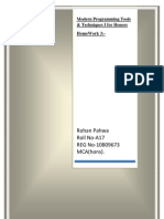 Rohan Pahwa Roll No-A17 Reg No-10809673 Mca (Hons) .: Modern Programming Tools & Techniques I For Honors Homework 3