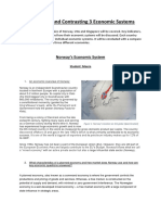 Comparing and Contrasting 3 Economic Systems: Norway's Economic System