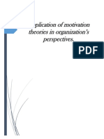 Application of Motivation Theories in Organization's Perspectives