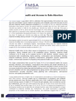 Maternal Health and Access To Safe Abortion: Background