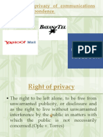 Right of Privacy of Communications and Correspondence