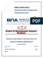 Summer Training Report: Investment Perception and Selection Behaviour Towards Mutual Fund