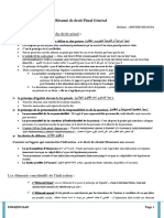 Un Petit Résumé de Droit Pénal Général Madame MOUHIB MILOUDA Préparation de SAAD ENNAJEH